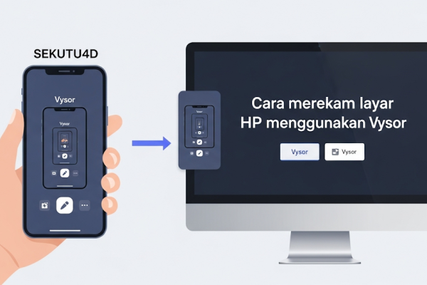 cara merekam layar HP menggunakan Vysor